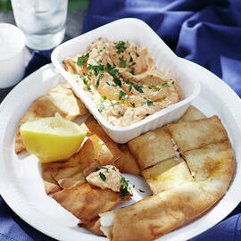 Flatbread With A Capsicum And Onion Dip by Brett Stevens