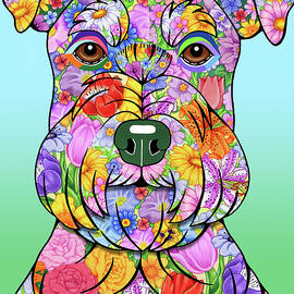 Flowers Schnauzer by Tomoyo Pitcher