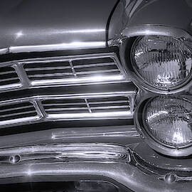 Ford headlights black and white  by Cathy Anderson
