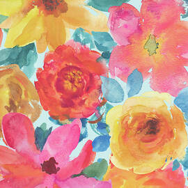 Fresh Flowers All Over by Marietta Cohen Art And Design