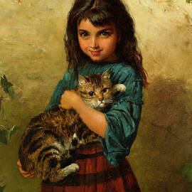 Full Of Mischief, A Girl With Her Cat