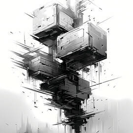 Futuristic Floating Geometric Structures by Abstract Labs