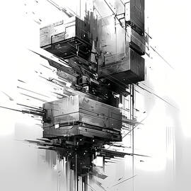 Futuristic Geometric Structure In Motion by Abstract Labs