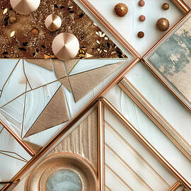 Geometric Abstract With Copper Accents by Abstract Labs