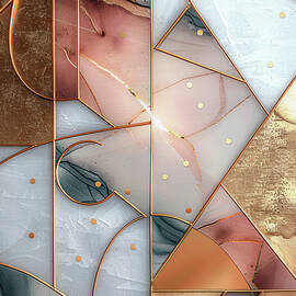Geometric Abstract With Metallic Accents by Abstract Labs