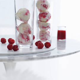 Glasses Of Raspberry Ripple Ice Cream by Brett Stevens
