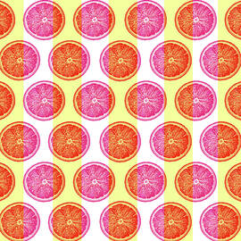 Grapefruit Slice Pattern 1 - Tropical Pattern - Tropical Print - Lemon - Orange - Fruit - Tangerine by Studio Grafiikka