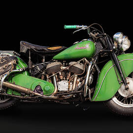 Green Indian Bonneville Chief by Andy Romanoff