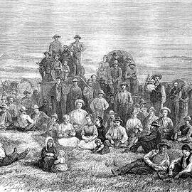 Group Of Mormons Heading West by Science Photo Library