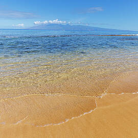 Honokowai Beach With Calm Waves And Island Of Molokai In by David Fleetham / Naturepl.com