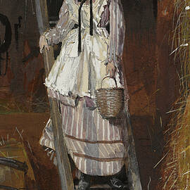 Hunting For Eggs, 1874 Gouache And Graphite On Cream Wove Paper by Winslow Homer