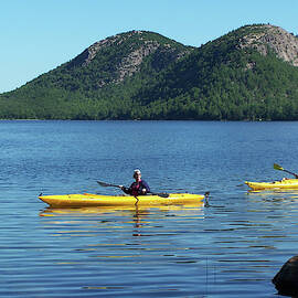 Jordan Pond Kayakers by Jerry Griffin