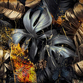 Jungle Leaves Art Illustration Wallart 15 by Rafal Kulik