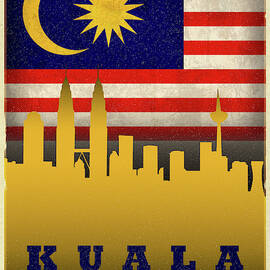 Kuala Lumpur World City Flag Skyline