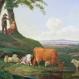 Landscape With Cows And Sheep
