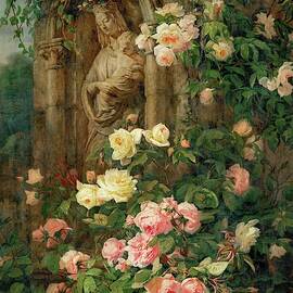 Le Benitier Notre-Dame-des-Roses. 1850 Canvas, 127 x 90 cm. by Simon Saint-Jean