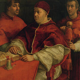 Leo X With Cardinals Giulio De' Medici And Luigi De' Rossi, 1517-18 by Raphael