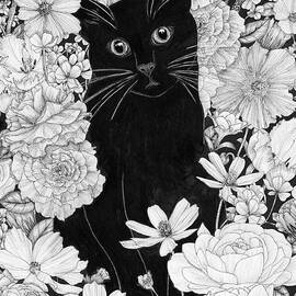 Little Black Garden Cat by EC Mazur