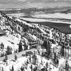 Looking Out Over The Gondola Summit Black And White by Adam Jewell