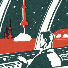 Man at Control Panel During Rocket Launch by CSA Images