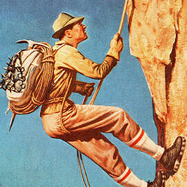 Man Climbing Mountain by CSA Images