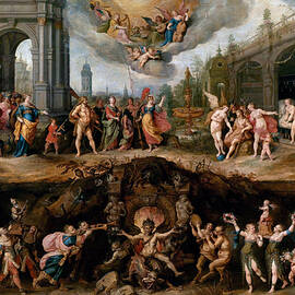 Man Having To Choose Between The Virtues And Vices by Frans Ii The Younger Francken