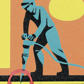 Man Using a Jackhammer by CSA Images