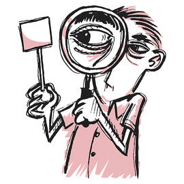 Man Using a Magnifying Glass by CSA Images
