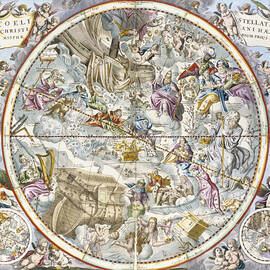 Map Of The Christian Constellations As Depicted By Julius Schiller, From The Celestial Atlas, Or The Harmony Of The Universe by Andreas Cellarius