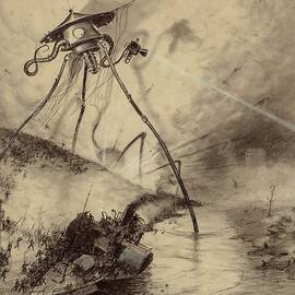Martian Fighting Machine In The Thames Valley by Henrique Alvim Correa