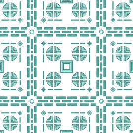 Mediterranean Pattern 5 - Tile Pattern Designs - Geometric - Blue - Ceramic Tile - Surface Pattern by Studio Grafiikka