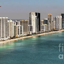 Miami Beach Skyline Aerial by David Oppenheimer