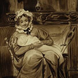 Mme Victor Hugo Endormant Lun De Ses Enfants
