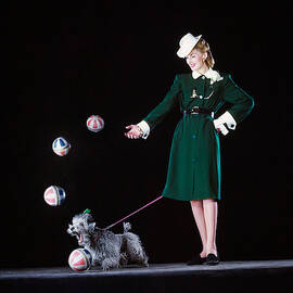 Model in a Green Coat-Dress, by Gjon Mili