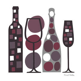 Modern Kitchen Square I Wine Red by Michael Mullan