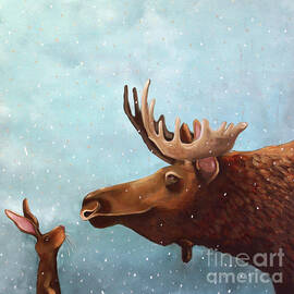 Moose and Rabbit by Lucia Stewart