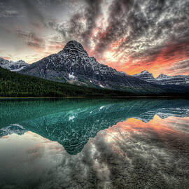 Mount Chephren Reflection Onto by Howard Kilgour