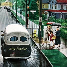 Muddied By Dry Cleaning Truck by Stevan Dohanos