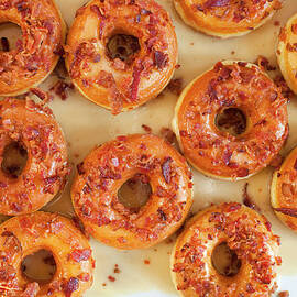 Multiple Maple Glazed Bacon Donuts by Lisa Romerein