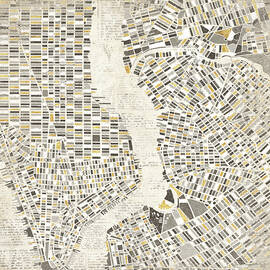 Neutral New York Map by Laura Marshall