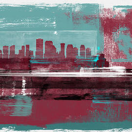 New Orleans Abstract Skyline I by Naxart Studio