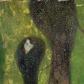 Nixen-Silberfische -Water nymphs-silverfish-. Oil on canvas -1894- 82 x 52 cm. by Gustav Klimt -1862-1918-
