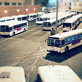 Nyc Mta Bus Pulling Into Bus Depot In by Michael Duva