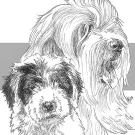 Old English Sheepdog and Pup by Barbara Keith