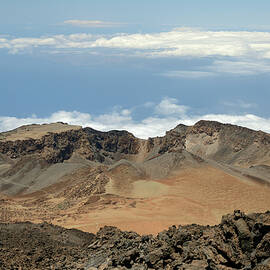 Old Lava Flows And Summit Of Pico Viejo Volcano Viewed From by Nick Upton / Naturepl.com