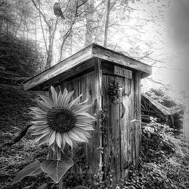 Outhouse in Black and White by Debra and Dave Vanderlaan