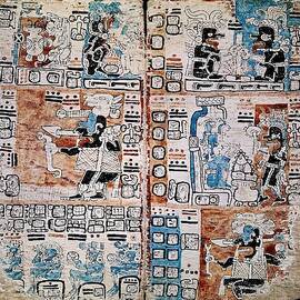 Page of the Tro-Cortesianus Codex or Madrid Codex. Mayan Codex. Gods and Men. 13th-15th centuries. by Album