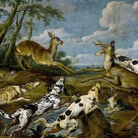 Paul de Vos / 'Deer Hunting', 1637-1640, Flemish School, Oil on canvas, 212 cm x 347 cm, P01869. by Paul de Vos -c 1596-1678-