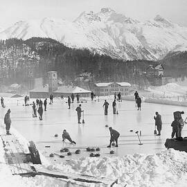 People Enjoying Curling Rink by Bettmann