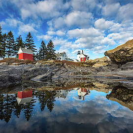 Perfect Reflections - Pemaquid Point Light by Robert Clifford